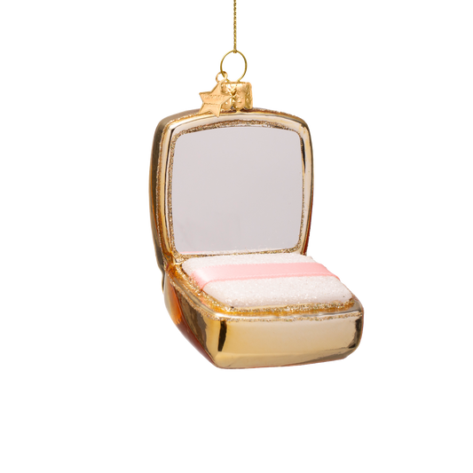 Ornament glass shiny gold powder palette H7.5cm