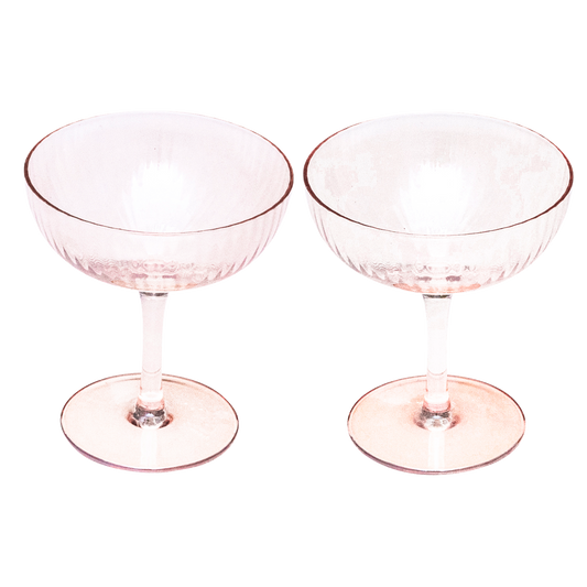 Champagne coupe glass 2 pack ripple luster amber#