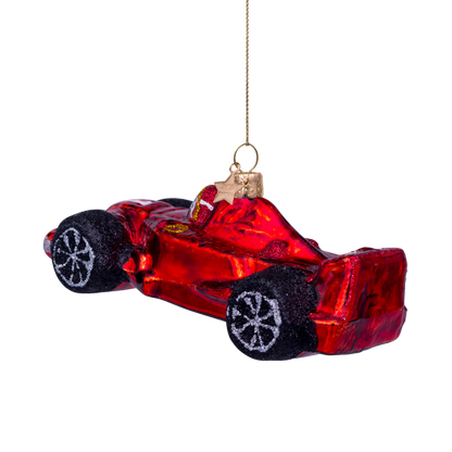 Ornament aus Glas, roter Rennwagen, H10cm