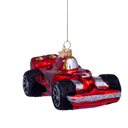Ornament aus Glas, roter Rennwagen, H10cm
