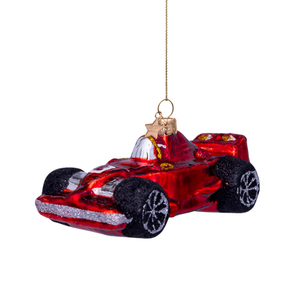 Ornament aus Glas, roter Rennwagen, H10cm