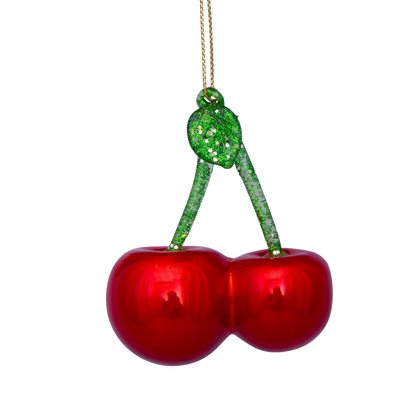 Ornamentglas, rotperlmuttfarben, kirschrot, H8cm