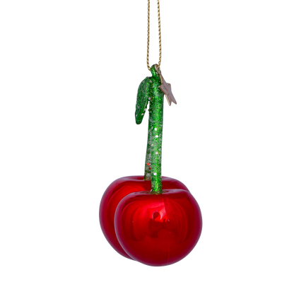 Ornamentglas, rotperlmuttfarben, kirschrot, H8cm