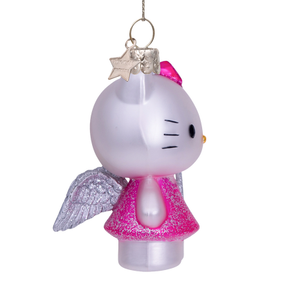 Hello Kitty-Glasfigur mit Zauberstab, 9 cm hoch, mit Box