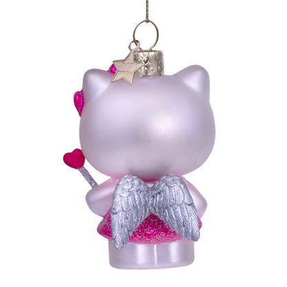 Hello Kitty-Glasfigur mit Zauberstab, 9 cm hoch, mit Box