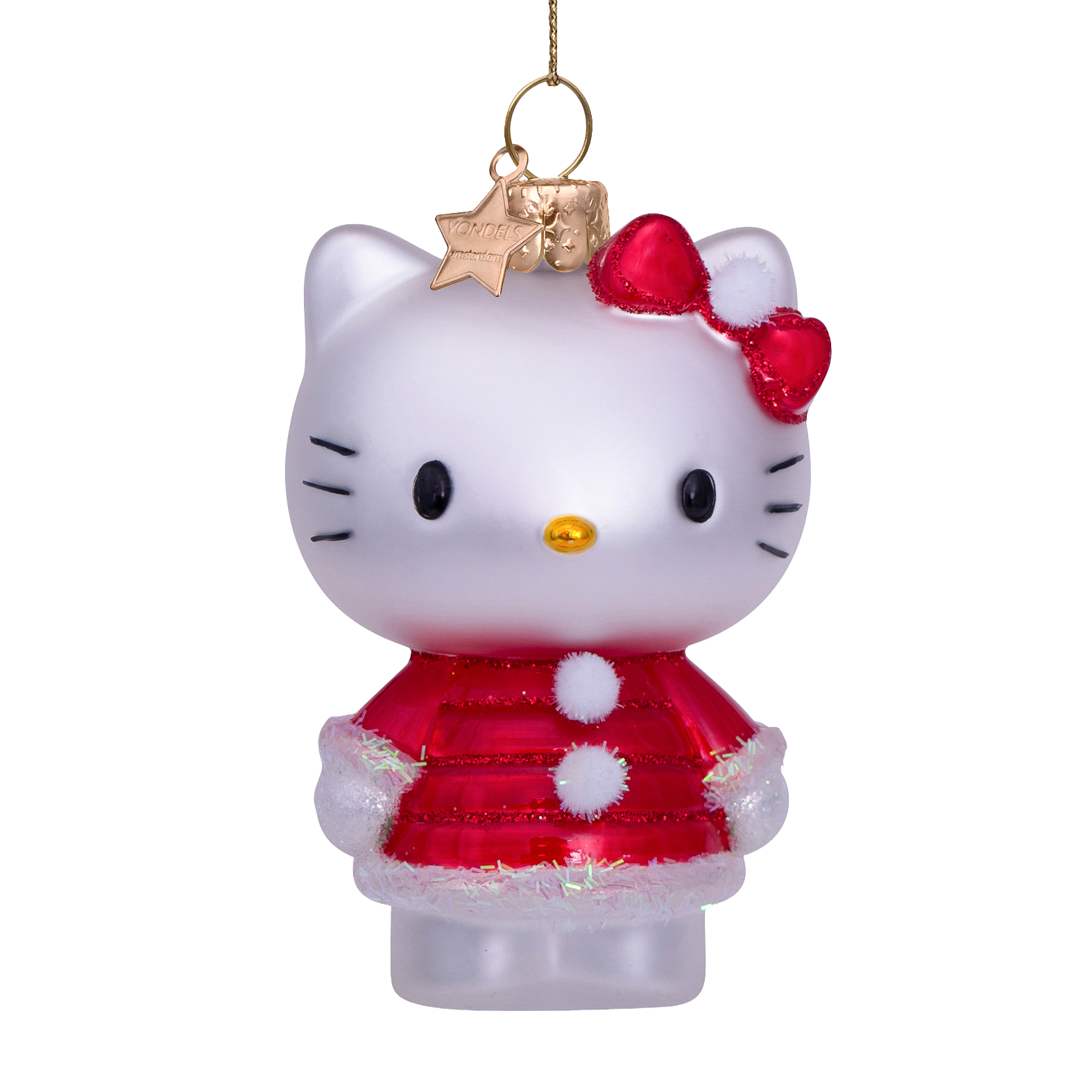 Ornament glass Hello Kitty w/xmas dress H9cm w/box