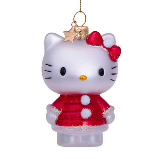 Ornament glass Hello Kitty w/xmas dress H9cm w/box