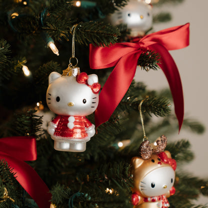 Ornament glass Hello Kitty w/xmas dress H9cm w/box