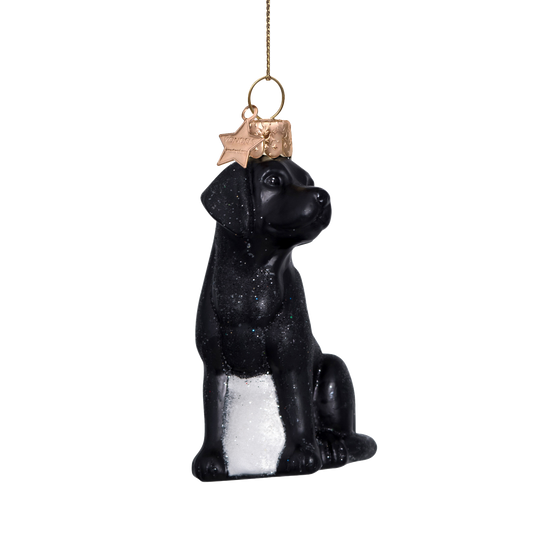 Ornament glass black matt labrador H8.5cm#