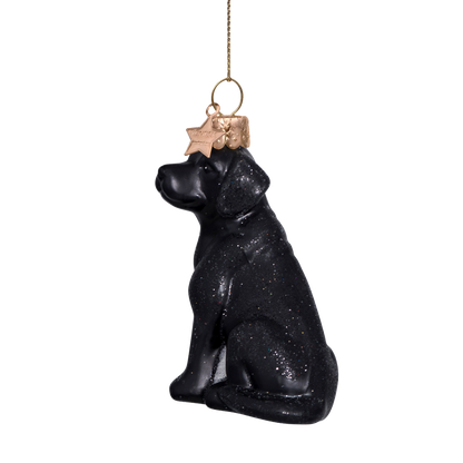 Ornament glass black matt labrador H8.5cm#