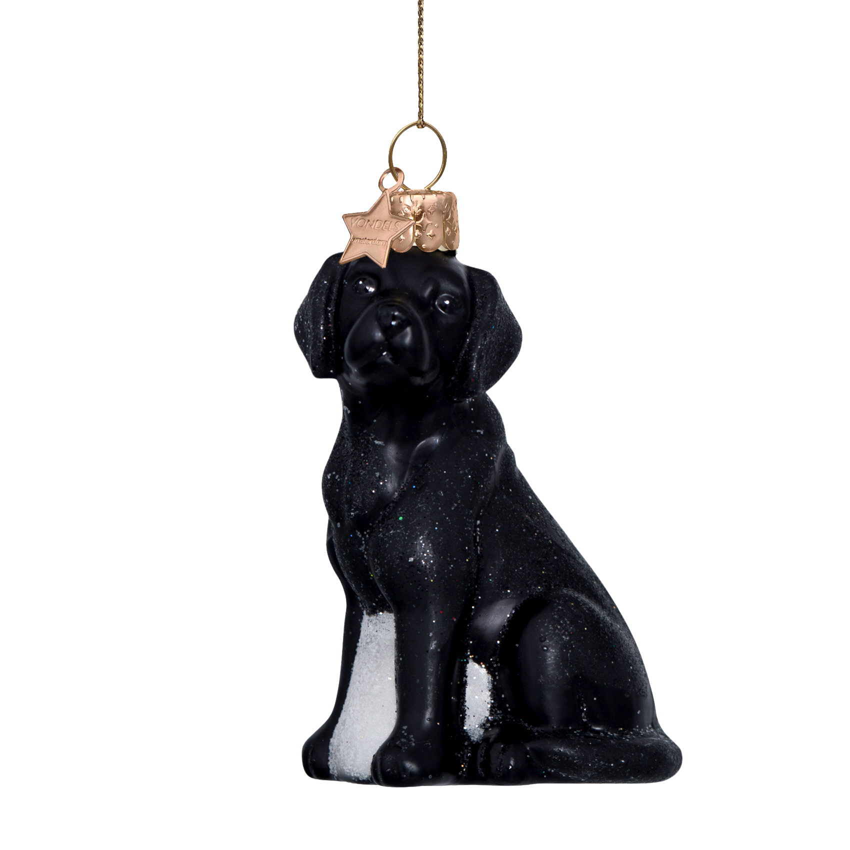 Ornament glass black matt labrador H8.5cm#
