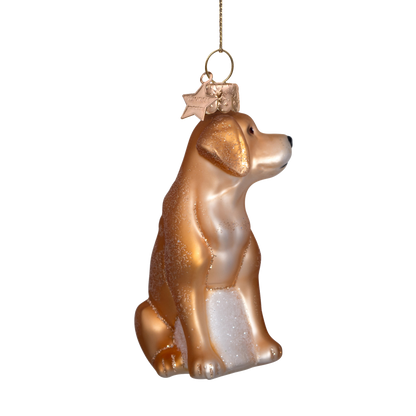 Ornament glass blond matt labrador H8.5cm#