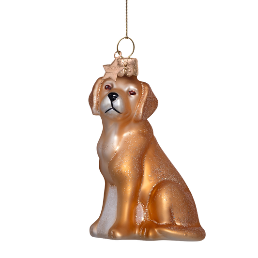 Ornament glass blond matt labrador H8.5cm#