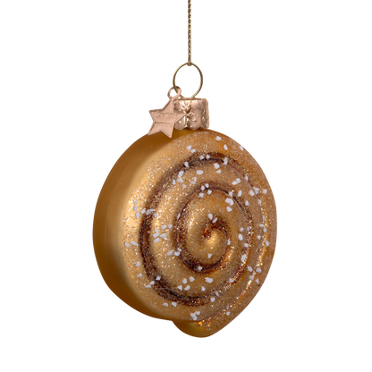 Ornamentglas, braun matt, Zimtschnecke, H8cm