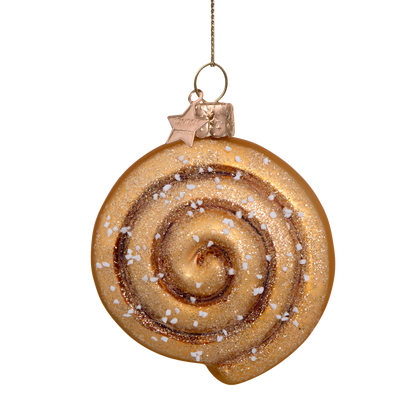 Ornamentglas, braun matt, Zimtschnecke, H8cm