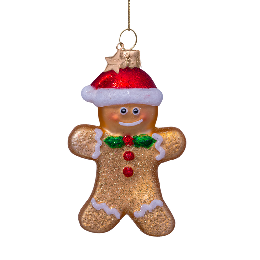 Ornament glass gingerbread cookie H8.5cm