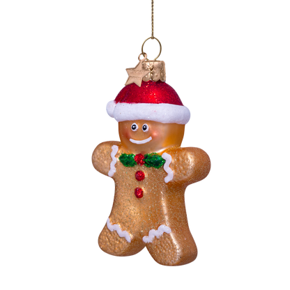 Ornament glass gingerbread cookie H8.5cm