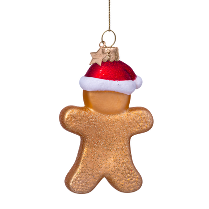 Ornament glass gingerbread cookie H8.5cm