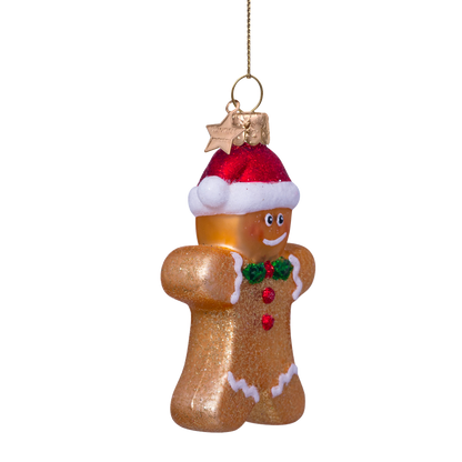 Ornament glass gingerbread cookie H8.5cm