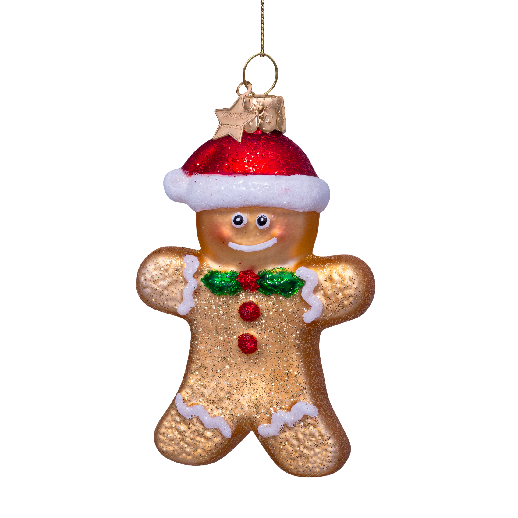 Ornament glass gingerbread cookie H8.5cm