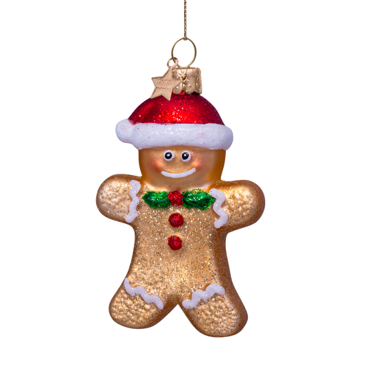 Ornament glass gingerbread cookie H8.5cm