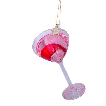 Ornament glass pink cosmopolitan cocktail H9.5cm