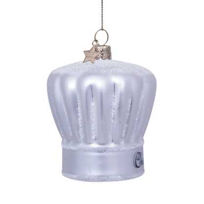 Dekorative Kochmütze aus Glas und Silber, H7cm