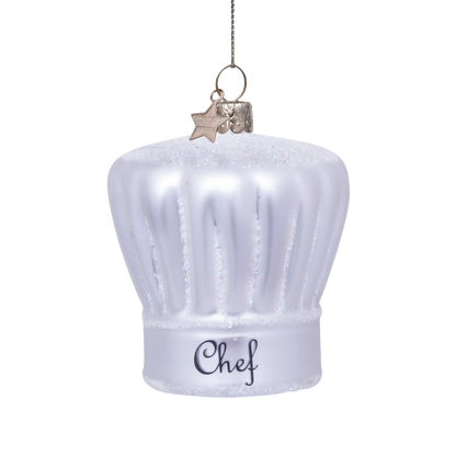 Dekorative Kochmütze aus Glas und Silber, H7cm