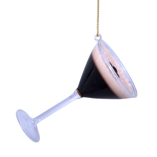 Ornament glass brown espresso martini  H9cm