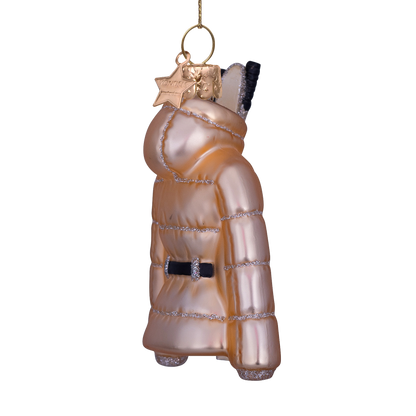 Ornament glass gold ski jacket H10.5cm
