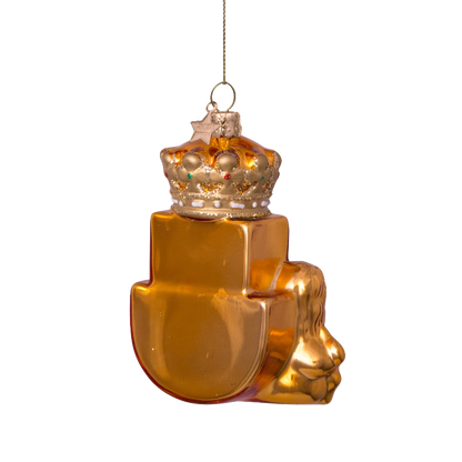 Ornament glass gold shield of Rotterdam H10cm