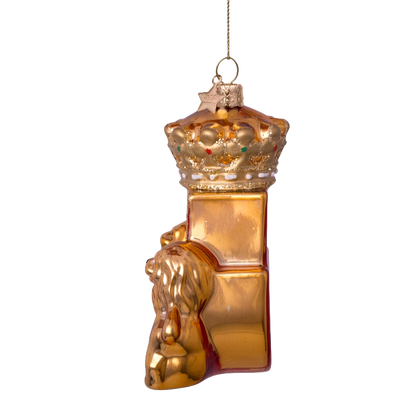 Ornament glass gold shield of Rotterdam H10cm