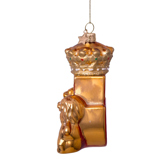 Ornamentales goldenes Wappen aus Glas, Rotterdam, Höhe 9 cm