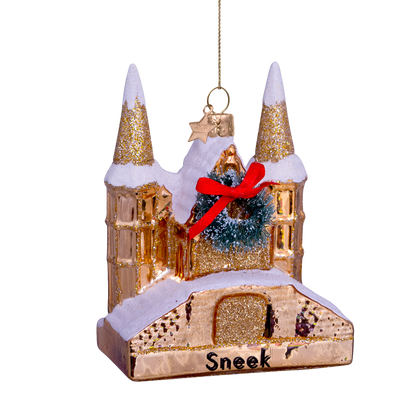 Ornament glass gold De Sneeker Waterpoort H9.5cm#