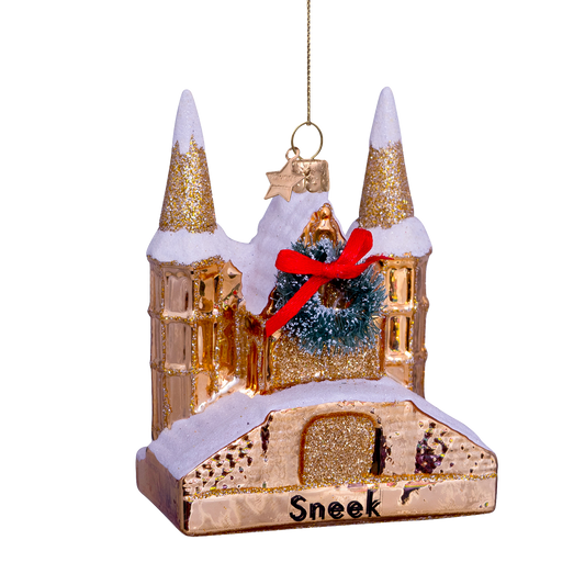 Ornament glass gold De Sneeker Waterpoort H9.5cm#