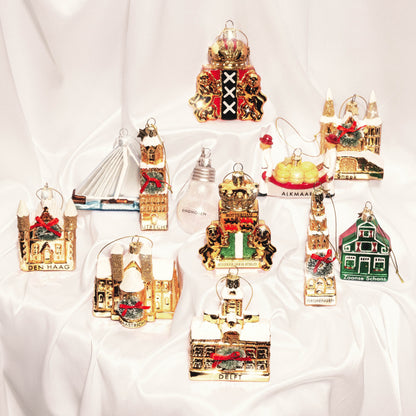 Ornament glass gold De Sneeker Waterpoort H9.5cm#