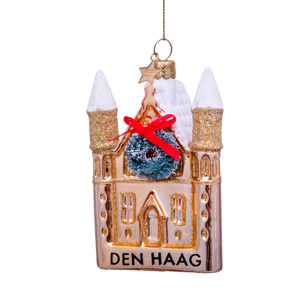 Ornament glass gold Ridderzaal Den Haag H9cm