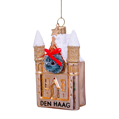 Ornament glass gold Ridderzaal Den Haag H9cm