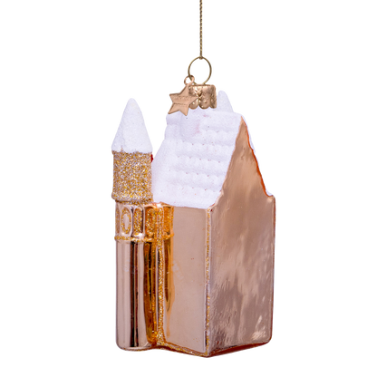 Ornament glass gold Ridderzaal Den Haag H9cm