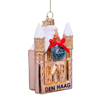 Ornament glass gold Ridderzaal Den Haag H9cm