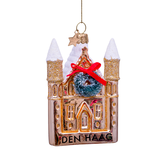 Ornament glass gold Ridderzaal Den Haag H9cm