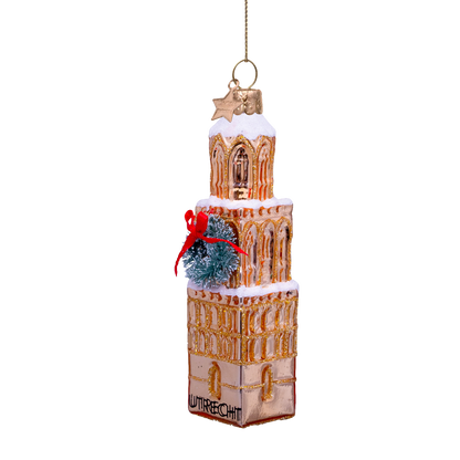 Ornament glass gold Domtoren Utrecht H11.5cm