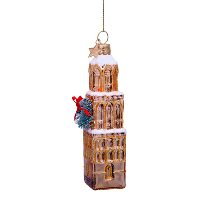 Ornament glass gold Domtoren Utrecht H11.5cm