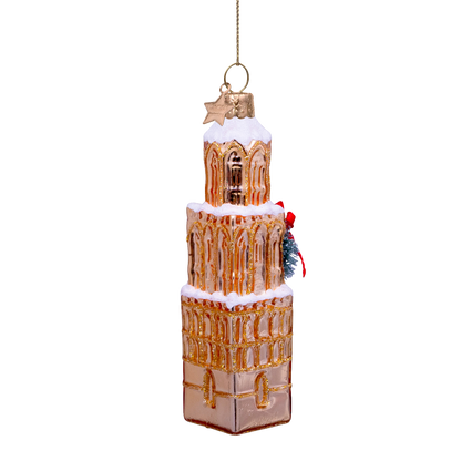 Ornament glass gold Domtoren Utrecht H11.5cm