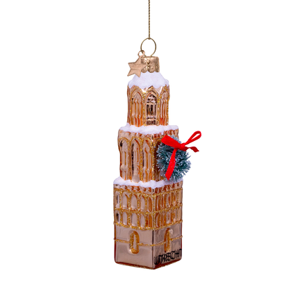 Ornament glass gold Domtoren Utrecht H11.5cm