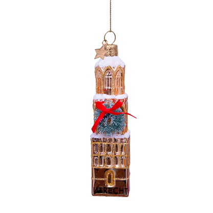 Ornament glass gold Domtoren Utrecht H11.5cm