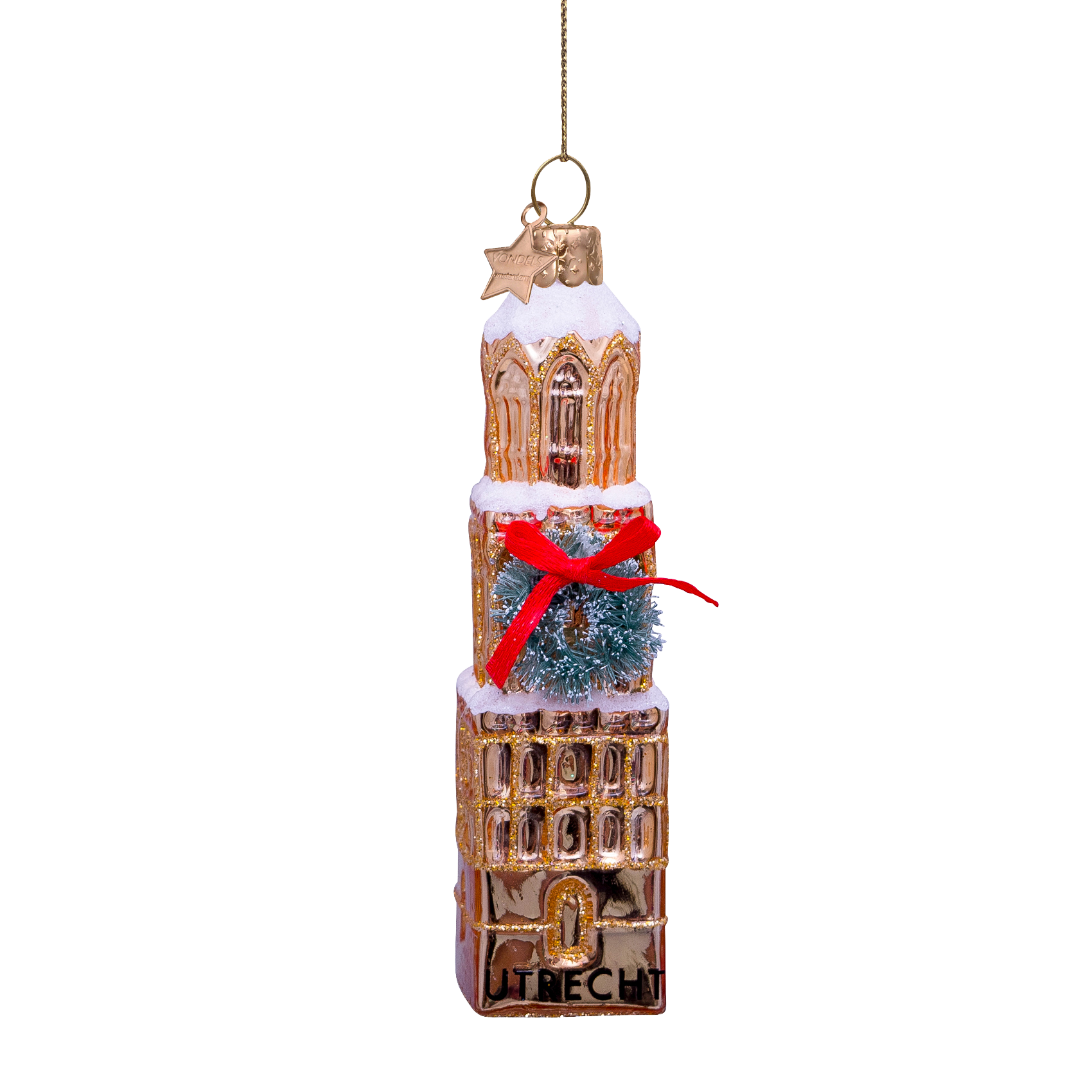 Ornament glass gold Domtoren Utrecht H11.5cm