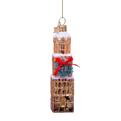 Ornament glass gold Domtoren Utrecht H11.5cm