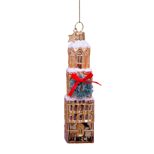 Ornament glass gold Domtoren Utrecht H11.5cm