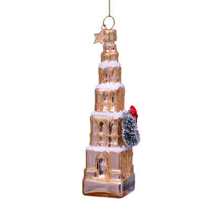 Ornament glass gold Martinitoren Groningen H12.5cm#